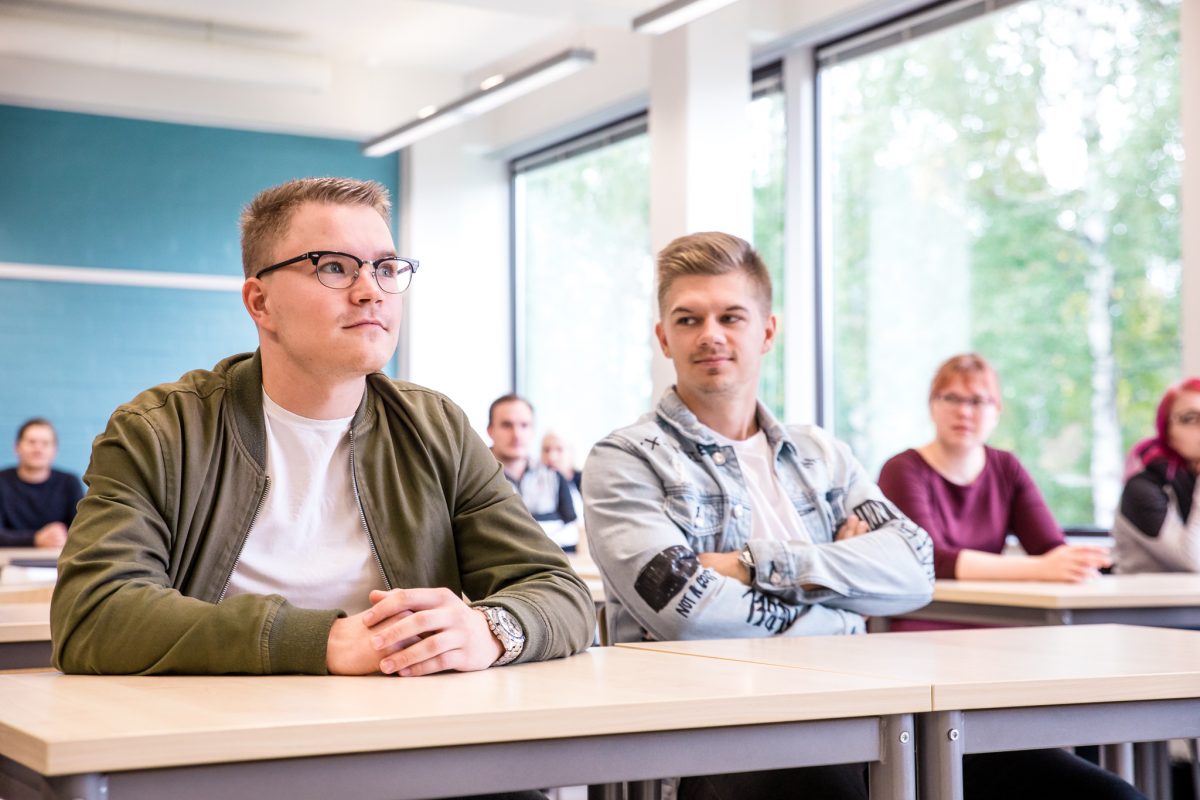 Students sitting in a classroom