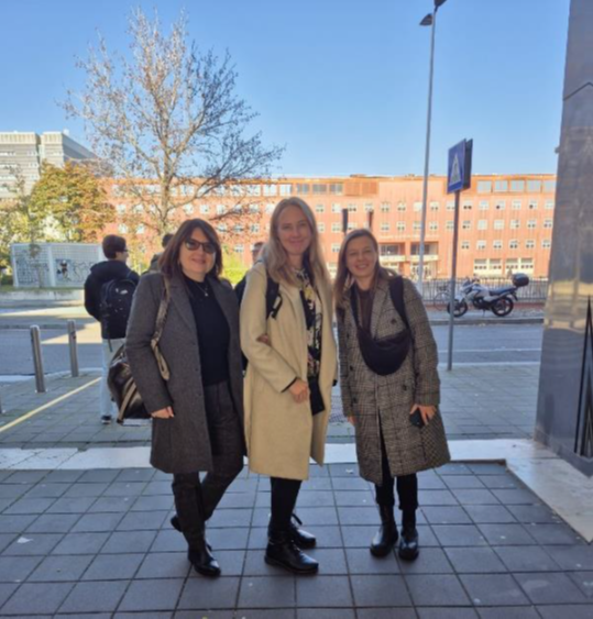 Three women standing