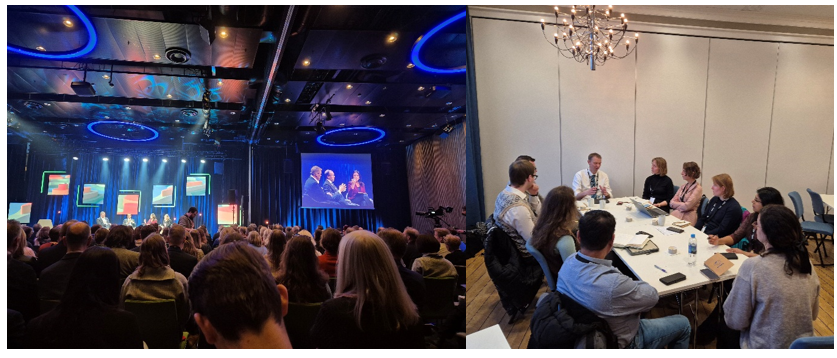 A conference room and a group of people around a table