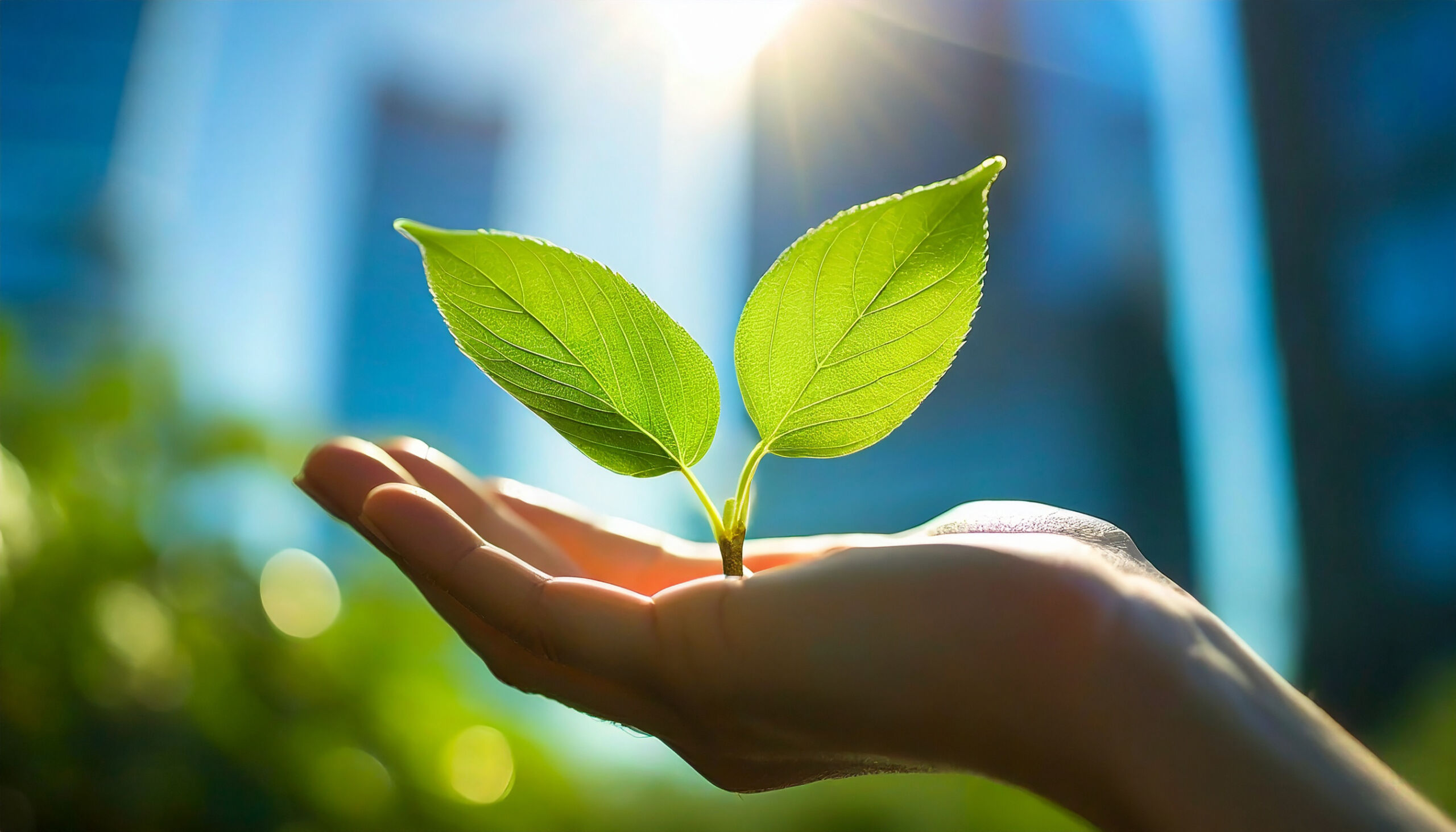 Hand and a leaf